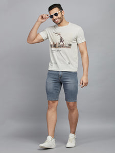 Men's Light Grey Denim Shorts