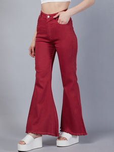 Women's Maroon Jeans