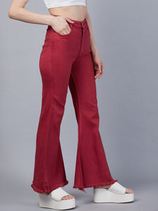 Women's Maroon Jeans