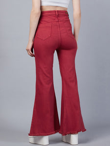 Women's Maroon Jeans