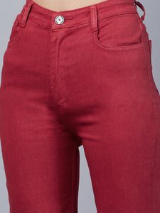 Women's Maroon Jeans