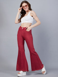 Women's Maroon Jeans