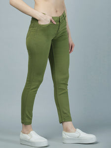 Women's Green Slim Fit Jeans