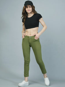 Women's Green Slim Fit Jeans