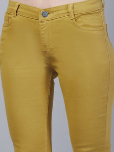 Women's Yellow Slim Fit Jeans