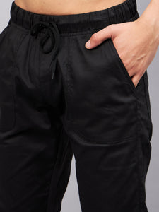 Men's Relaxed Black Cotton Jogger Trouser
