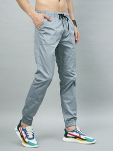 Men's Relaxed Grey Cotton Jogger Trouser