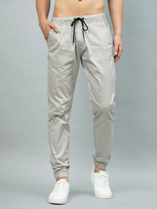 Men's Relaxed Light Grey Cotton Jogger Trouser