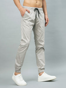 Men's Relaxed Light Grey Cotton Jogger Trouser