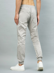 Men's Relaxed Light Grey Cotton Jogger Trouser