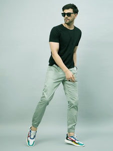 Men's Relaxed Light Pistachio Cotton Jogger Trouser