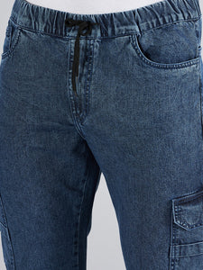 Men's Blue Denim Cargo Jogger