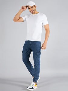 Men's Blue Denim Cargo Jogger