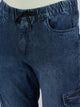 Men's Dark Blue Denim Cargo Jogger