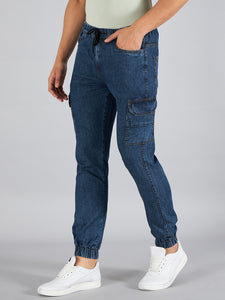 Men's Blue Denim Cargo Jogger