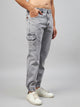 Men's Grey Denim Cargo Jogger