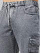 Men's Grey Denim Cargo Jogger