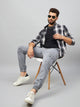 Men's Grey Denim Cargo Jogger