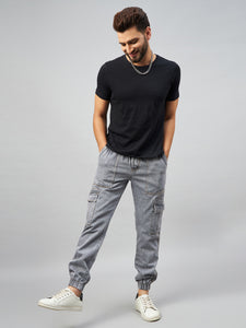 Men's Grey Denim Cargo Jogger