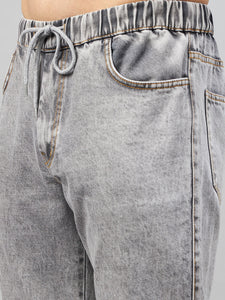 Men's Light Grey Denim Cargo Jogger