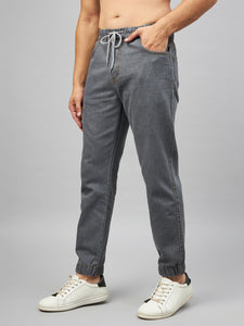 Men's Dark Grey Denim Cargo Jogger