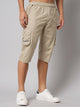 Men's Light Brown Cotton Three Fourth Shorts