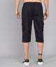 Men's Black Cotton Three Fourth Shorts