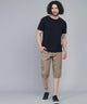 Men's Brown Cotton Three Fourth Shorts