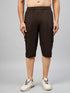 Men's Brown Cotton Three Fourth Shorts