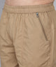 Men's Light Brown Cotton Three Fourth Shorts