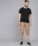 Men's Light Brown Cotton Three Fourth Shorts