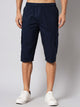 Men's Navy Blue Cotton Three Fourth Shorts