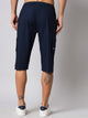 Men's Navy Blue Cotton Three Fourth Shorts