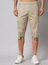 Men's Light Brown Cotton Three Fourth Shorts