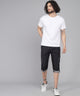 Men's Black Cotton Three Fourth Shorts