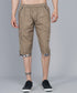 Men's Brown Cotton Three Fourth Shorts