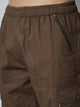 Men's Brown Cotton Three Fourth Shorts