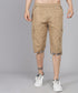 Men's Light Brown Cotton Three Fourth Shorts