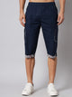 Men's Navy Blue Cotton Three Fourth Shorts