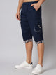 Men's Navy Blue Cotton Three Fourth Shorts