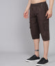 Men's Dark Brown Cotton Three Fourth Shorts