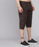 Men's Dark Brown Cotton Three Fourth Shorts