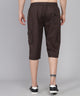 Men's Dark Brown Cotton Three Fourth Shorts