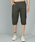 Men's Dark Green Cotton Three Fourth Shorts