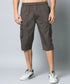 Men's Grey Cotton Three Fourth Shorts