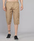 Men's Light Brown Cotton Three Fourth Shorts