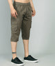 Men's Green Cotton Three Fourth Shorts