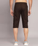 Men's Coffee Cotton Three Fourth Shorts