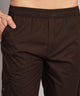 Men's Coffee Cotton Three Fourth Shorts