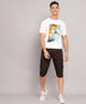 Men's Coffee Cotton Three Fourth Shorts